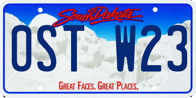 SD license plate 0STW23