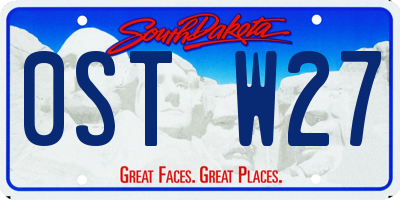 SD license plate 0STW27