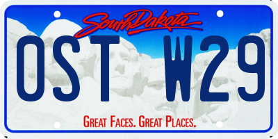 SD license plate 0STW29