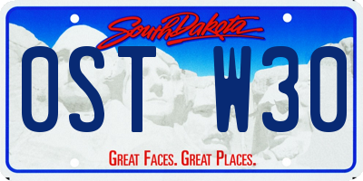 SD license plate 0STW30