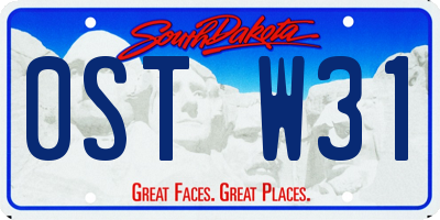 SD license plate 0STW31
