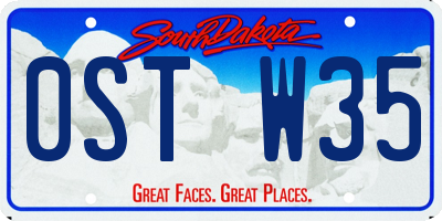 SD license plate 0STW35