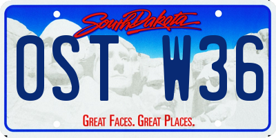 SD license plate 0STW36