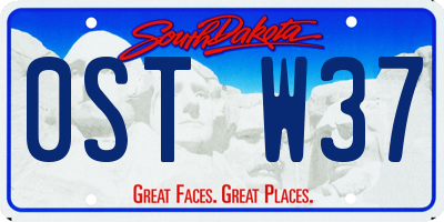 SD license plate 0STW37