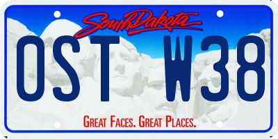 SD license plate 0STW38