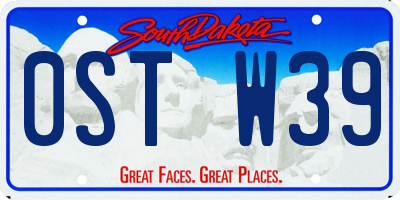 SD license plate 0STW39