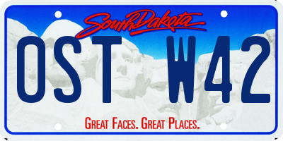SD license plate 0STW42