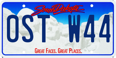 SD license plate 0STW44