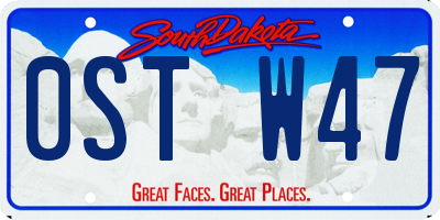 SD license plate 0STW47