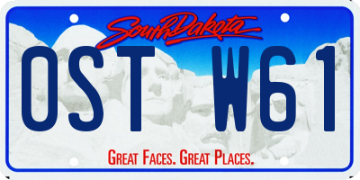 SD license plate 0STW61