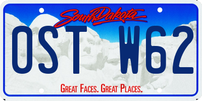 SD license plate 0STW62