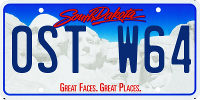 SD license plate 0STW64
