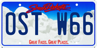 SD license plate 0STW66