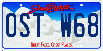 SD license plate 0STW68