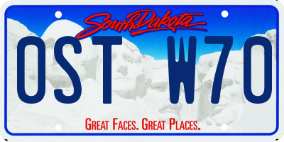 SD license plate 0STW70