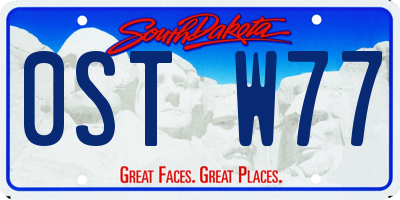 SD license plate 0STW77