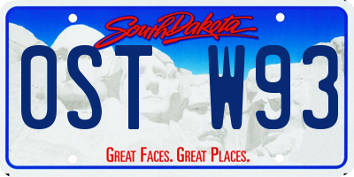 SD license plate 0STW93