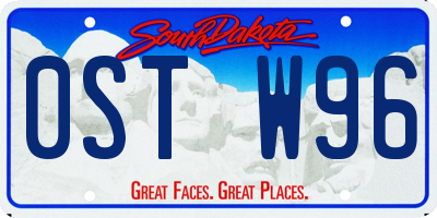 SD license plate 0STW96