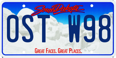 SD license plate 0STW98