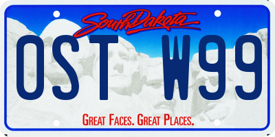 SD license plate 0STW99