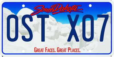 SD license plate 0STX07