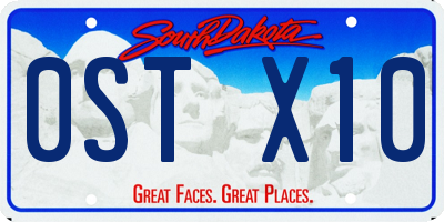 SD license plate 0STX10