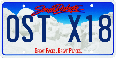 SD license plate 0STX18