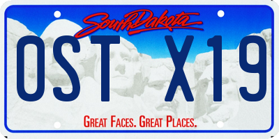 SD license plate 0STX19