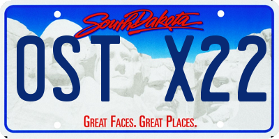 SD license plate 0STX22