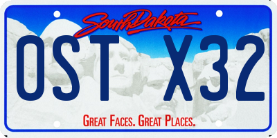 SD license plate 0STX32