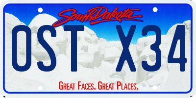 SD license plate 0STX34