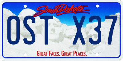 SD license plate 0STX37