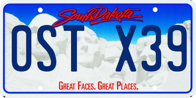 SD license plate 0STX39