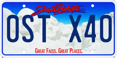 SD license plate 0STX40