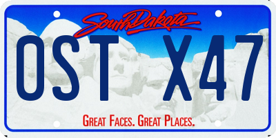 SD license plate 0STX47