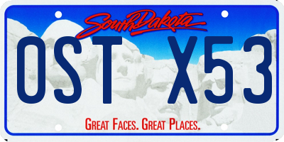SD license plate 0STX53