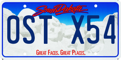 SD license plate 0STX54