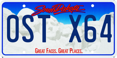 SD license plate 0STX64