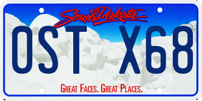 SD license plate 0STX68