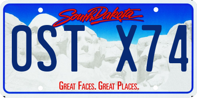 SD license plate 0STX74