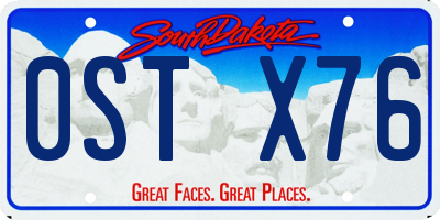 SD license plate 0STX76