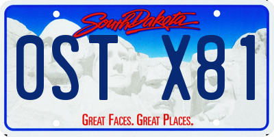 SD license plate 0STX81