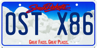 SD license plate 0STX86
