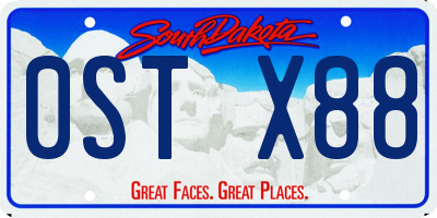SD license plate 0STX88