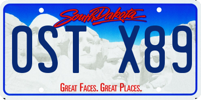 SD license plate 0STX89