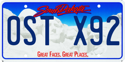 SD license plate 0STX92