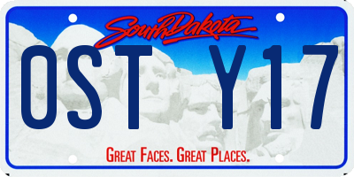 SD license plate 0STY17