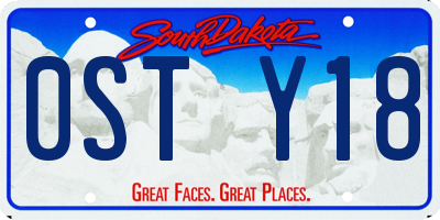 SD license plate 0STY18