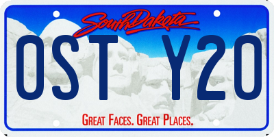 SD license plate 0STY20