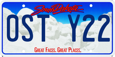 SD license plate 0STY22